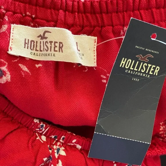 🆕 Hollister • Red • Strapless • Floral Jumpsuit - Picture 5 of 6